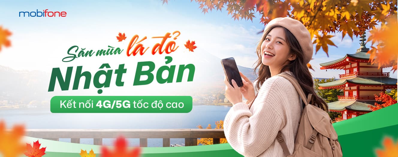 Săn mùa lá đỏ Nhật Bản - Kết nối 4G/5G tốc độ cao với eSIM Getgo